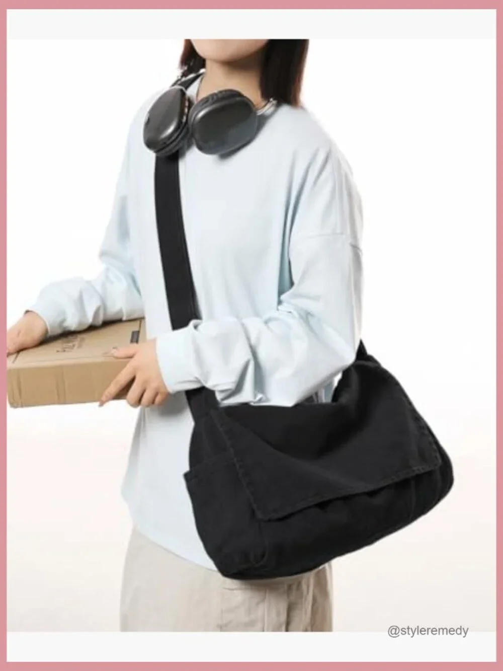 Canvas Messenger Satchel Bag Crossbody Shoulder Bag Laptop Bag Sling Bag